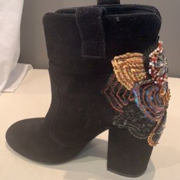 ⬇️Price Drop⬇️HP✨🇮🇹STRATEGIA Gorgeous 💯% Suede/Leather Embellished Ankle Boots - Picture 7 of 14